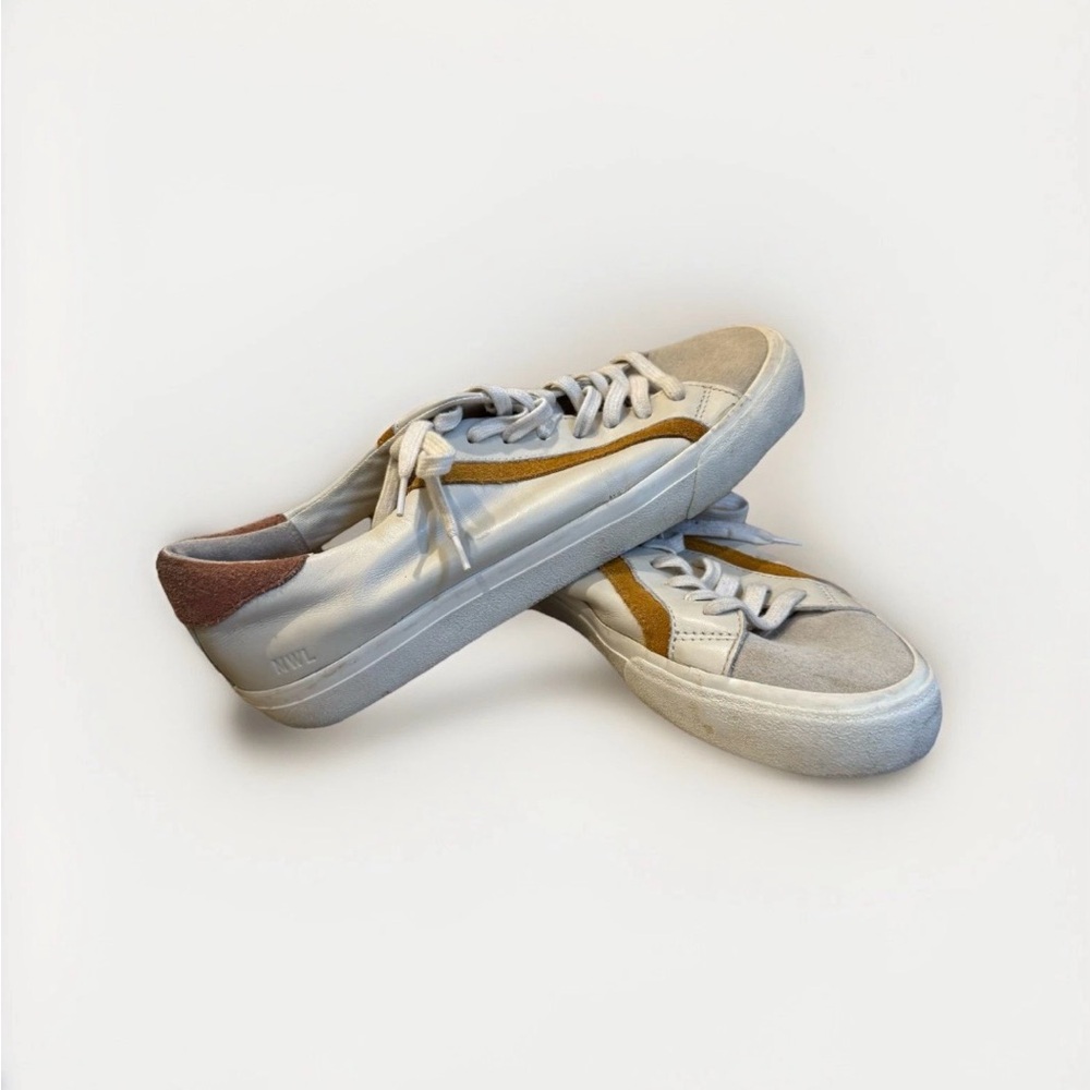 Madewell sidewalk low top sneakers sz 10 W white leather